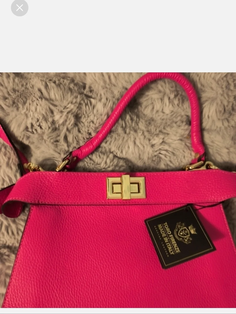 Toro Firenze Italian Double Compartment Leather Pink Bag